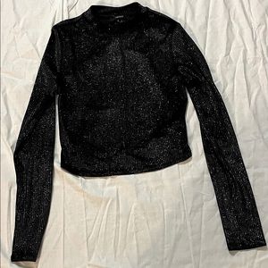 Black sparkly long sleeve top
